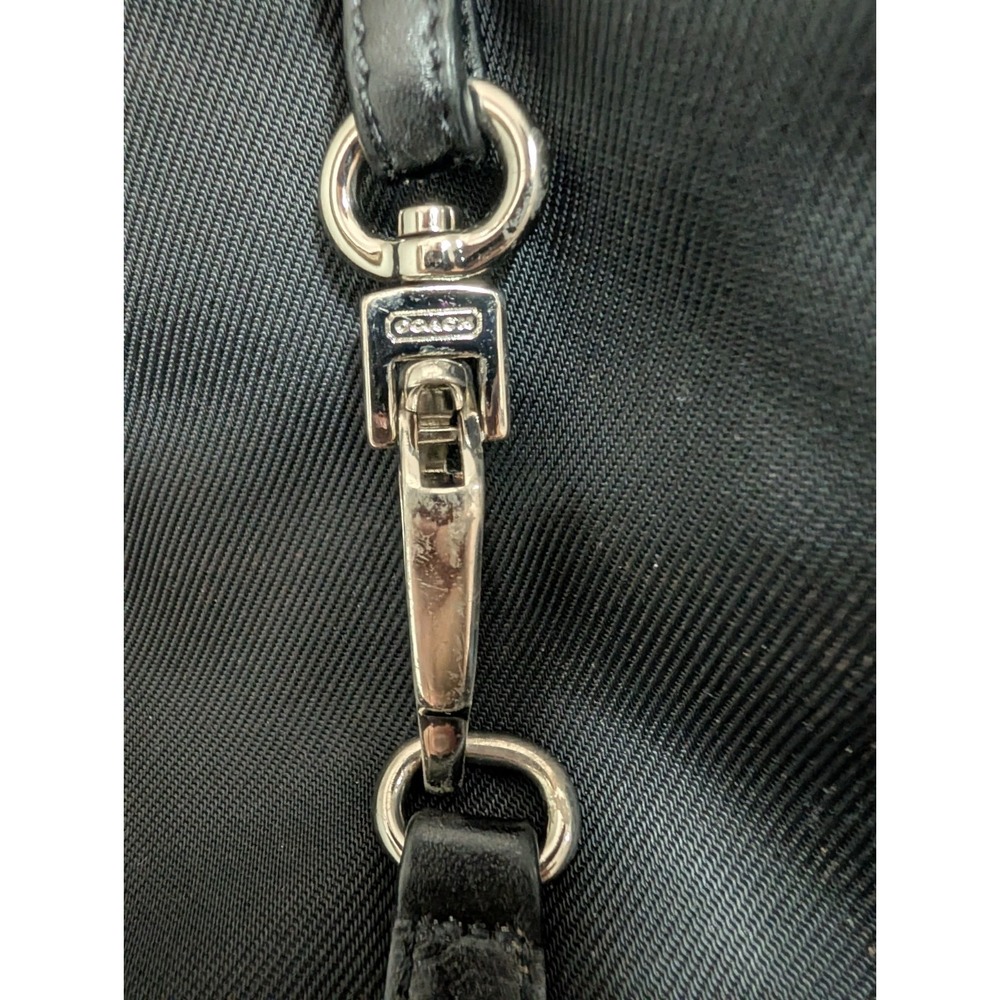 Coach Black Leather And Fabric Hobo Bag- Classic - Picture 4 of 7